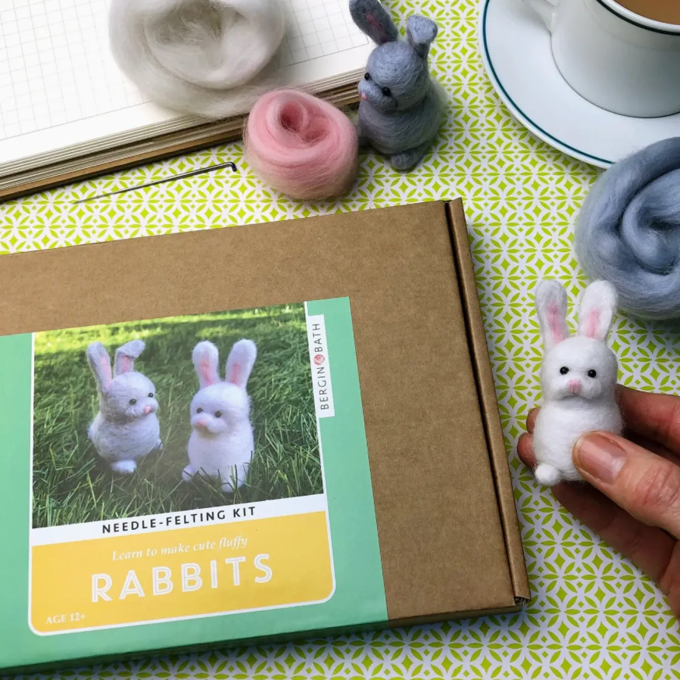 Bergin & Bath Crafts-Rabbits Needle Felting Kit