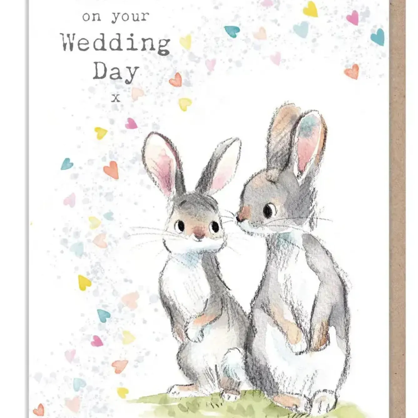 Paper Shed Design Greeting Cards-Rabbits "With Love on your Wedding Day" Greetings Card