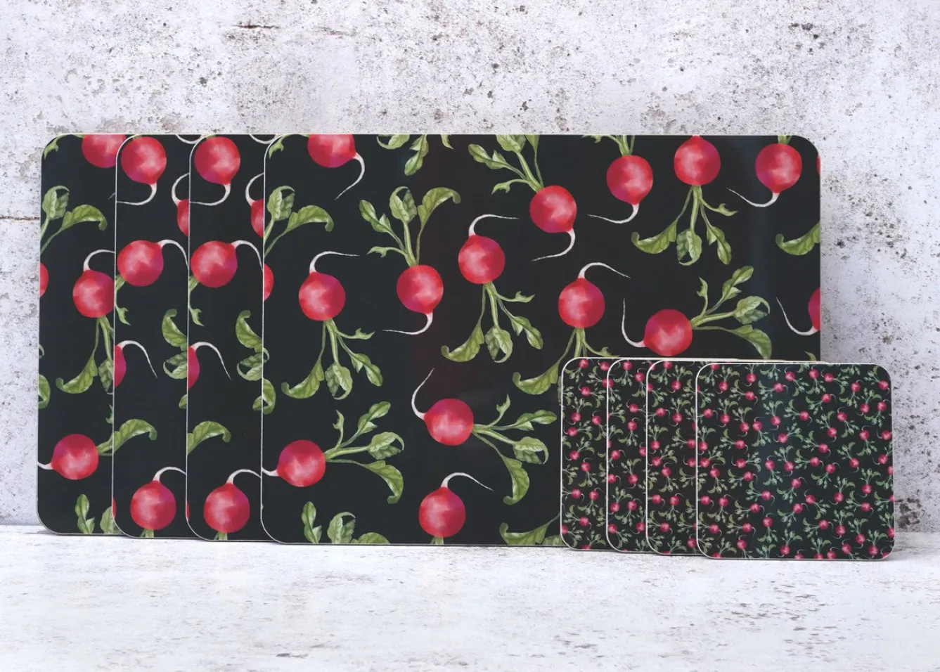 Corinne Alexander Coasters-Radish Coaster Set by