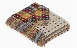 Bronte Moon Pillows & Throws-Rainbow Spot Beige Merino Lambswool Throw