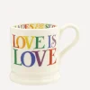 Emma Bridgewater Valentine's Day|Whimsical-Rainbow Toast Love is Love 1/2 Pint Mug