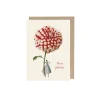 Laura Stoddart Greeting Cards-Red & White Dahlia You're Fabulous Greetings Card