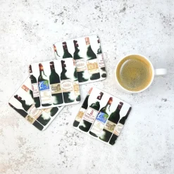 Corinne Alexander Father's Day|Coasters-Red Bordeaux Coaster Set by