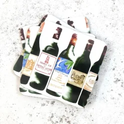 Corinne Alexander Father's Day|Coasters-Red Bordeaux Coaster Set by