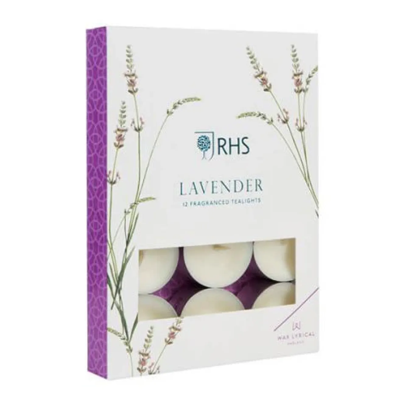 Wax Lyrical Home Fragrance-RHS Fragrant Garden Lavender Tealights - Pack of 12