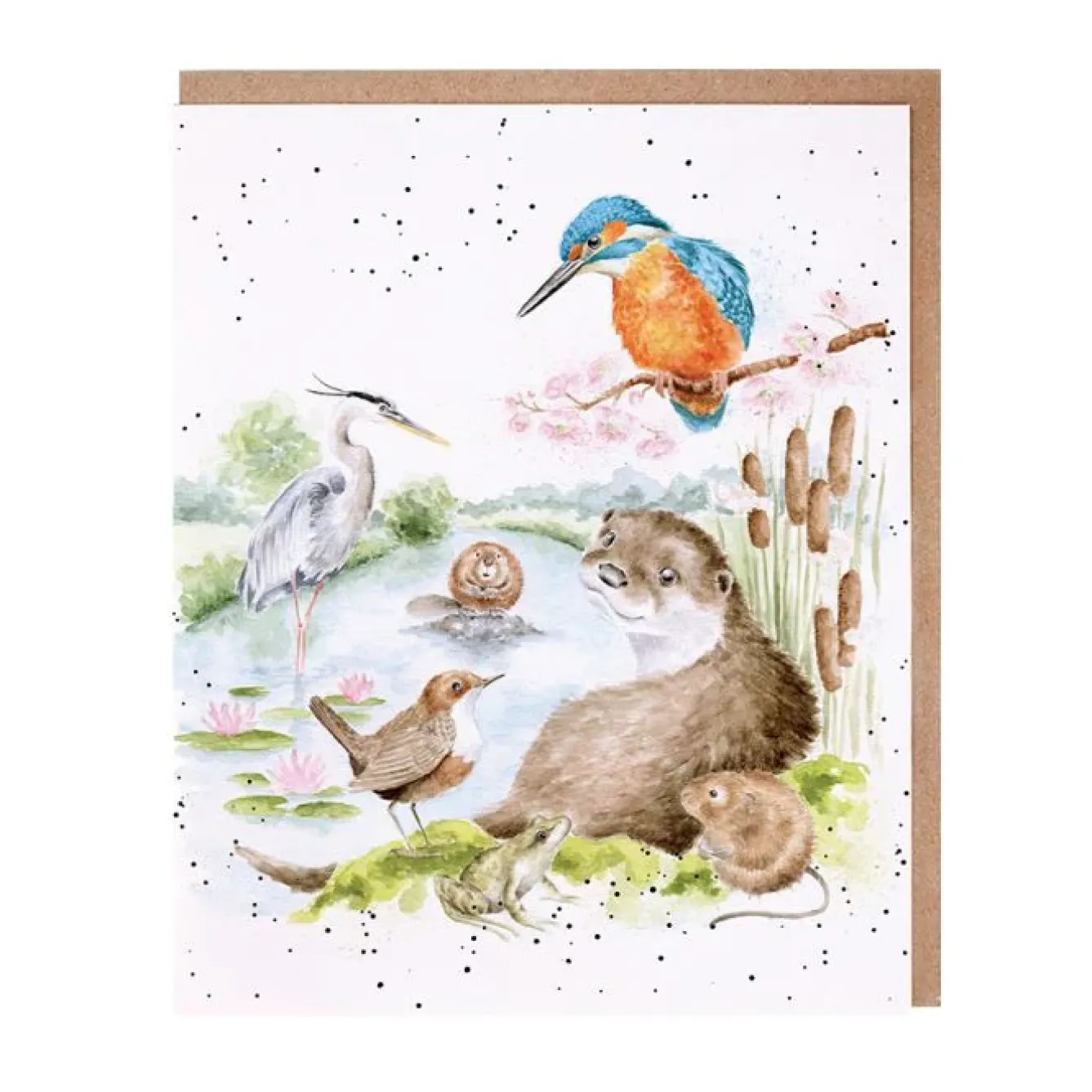 Wrendale Designs Greeting Cards-'Riverbank' Otter Greetings Card