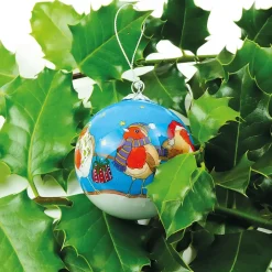 Emma Ball Christmas Decorations|Christmas-Robin Hand-painted Glass Bauble