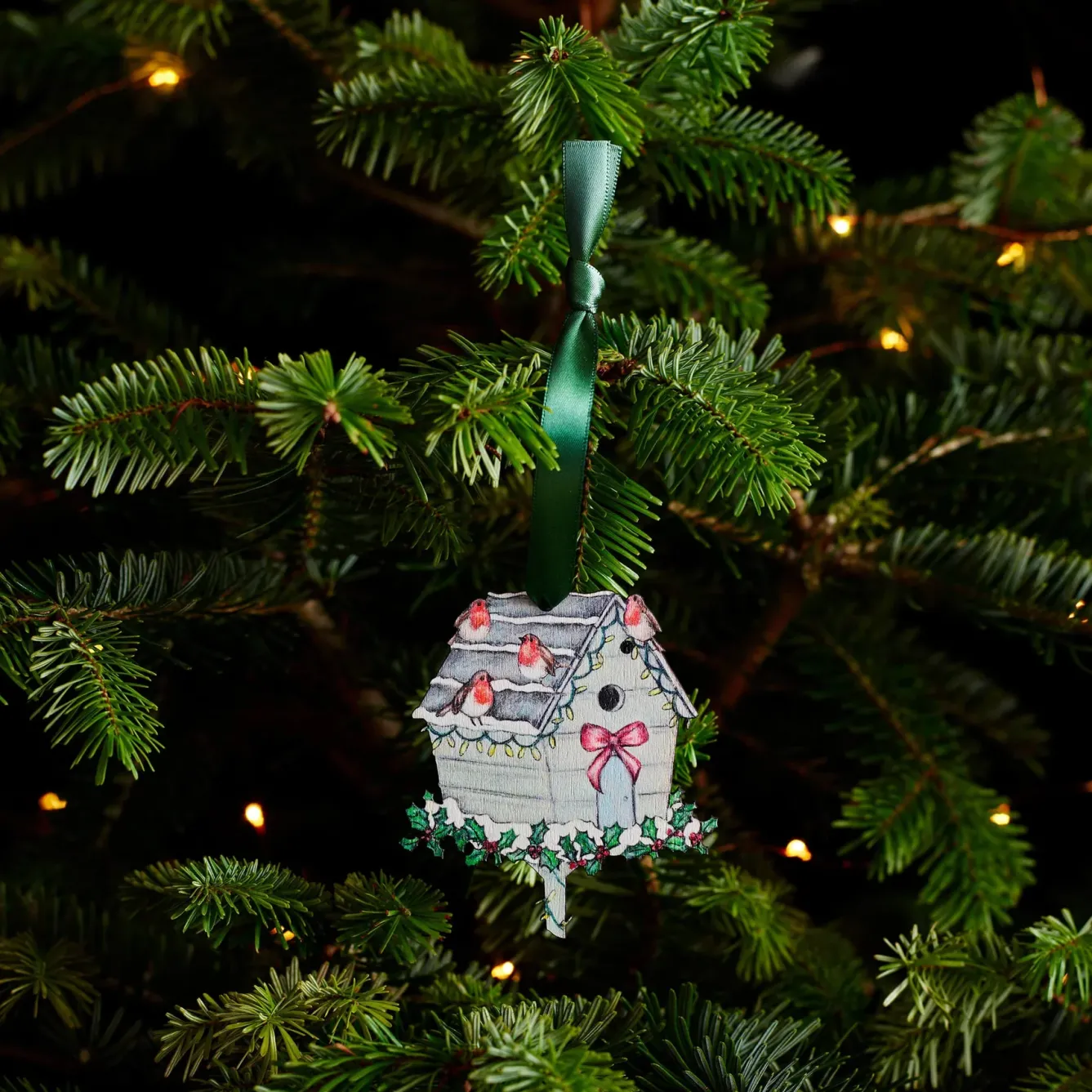 Lottie Murphy Christmas-Robin Wooden Christmas Decoration