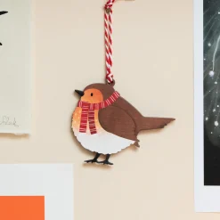 Dapple & Dot Christmas-Robin Wooden Christmas Decoration