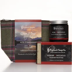 The Highland Soap Company Soaps & Lotions-Rose & Patchouli Hand & Body Cream with Soap Gift Bag