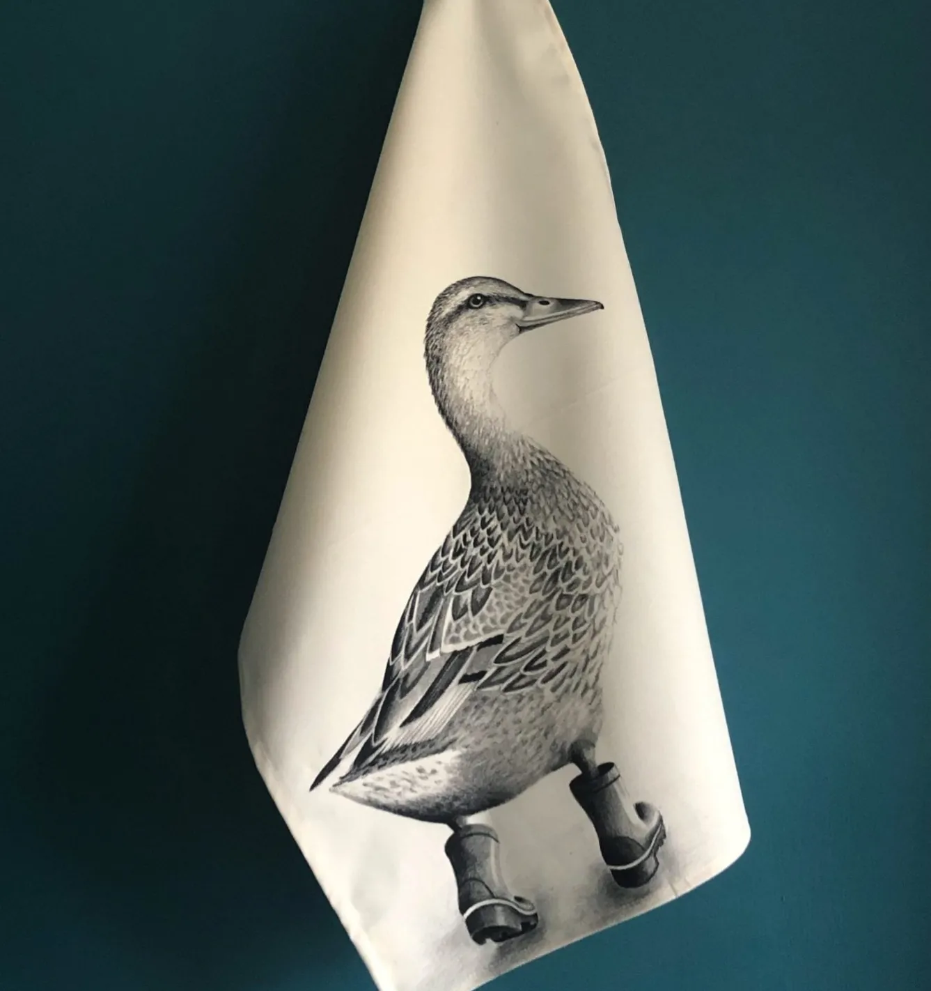 Katherine Sheard Designs Tea|Tea Towels-Runaway Duck Tea Towel