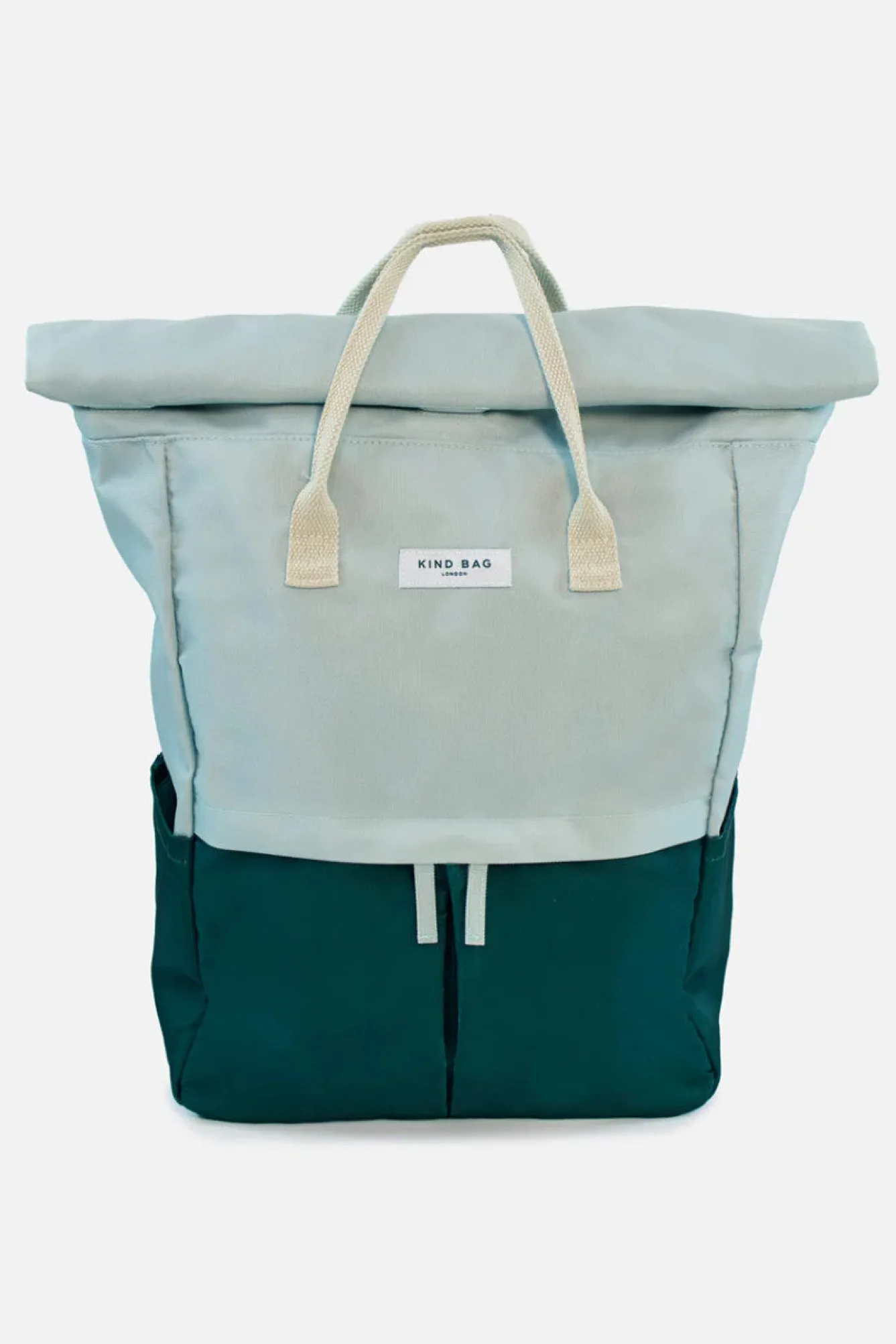 Kind Bag London Bags-Sage & Forest Green Hackney Large Backpack