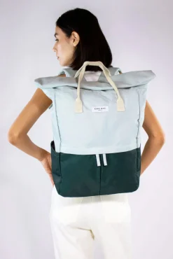 Kind Bag London Bags-Sage & Forest Green Hackney Large Backpack