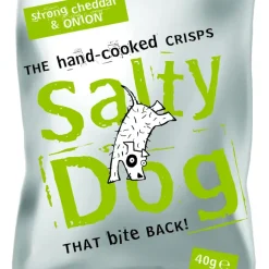 Tea & Biscuits Snacks & Crackers|New Treats-Salty Dog Hand Cooked Strong Cheddar & Onion Crisps