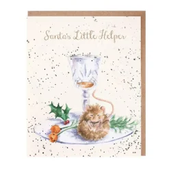 Wrendale Designs Greeting Cards-'Santa's Little Helper' Christmas Greetings Card