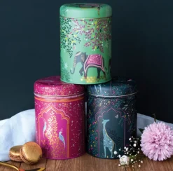 Sara Miller London Storage Caddies|Storage-Sara Miller Elephant Oasis Set of 3 Round Caddies