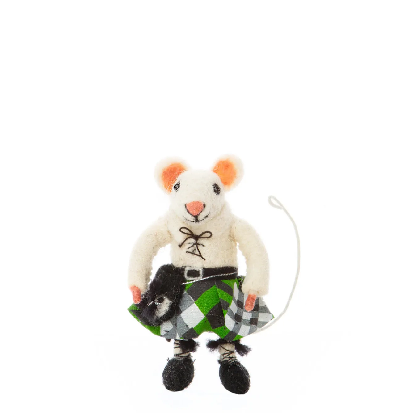 Sew Heart Felt Children-Scottish Felt Mouse in Green Kilt