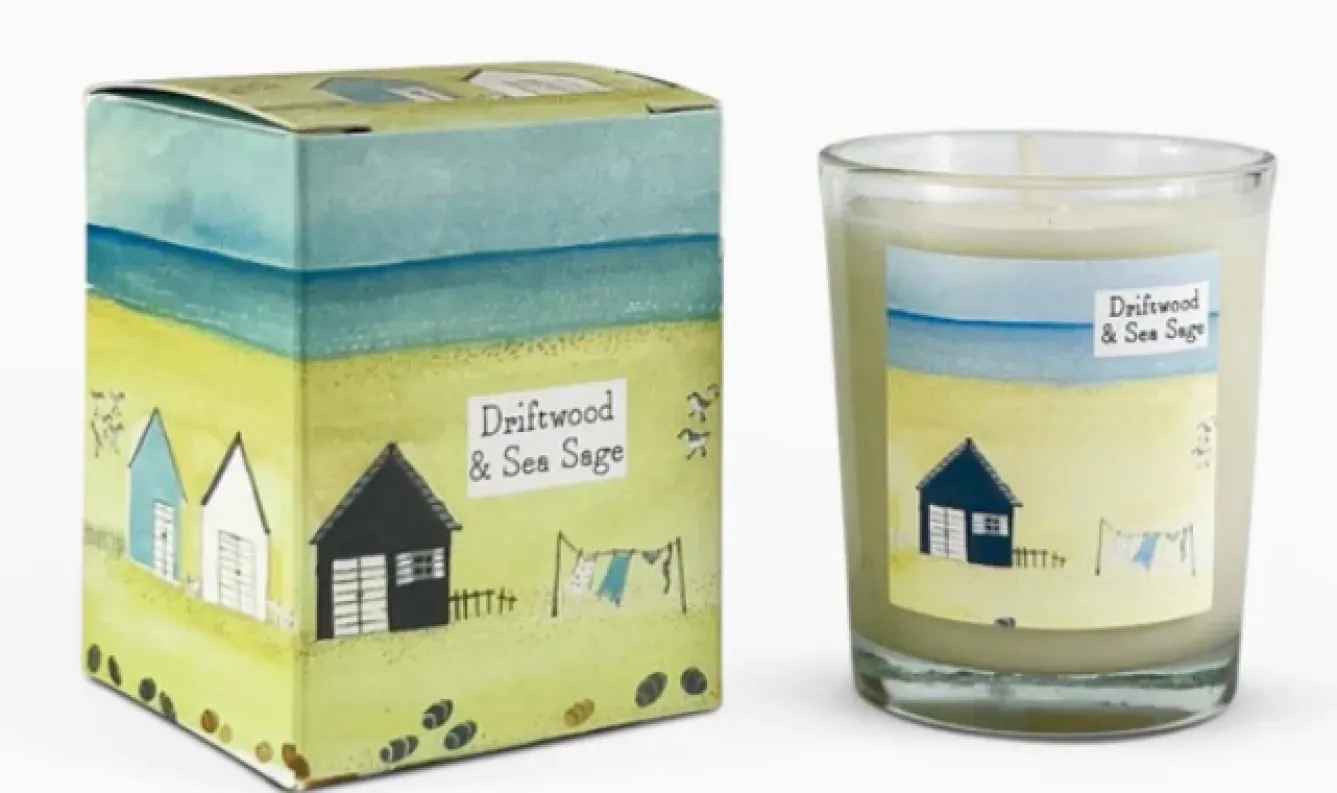 Heaven Scent Home Fragrance-Sea Salt Votive Candle - Cottages & Shells
