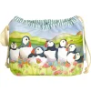 Emma Ball Crafts|Bags-Sea Thrift Puffins Drawstring Cotton Bag