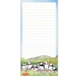 Emma Ball Stationery-Sea Thrift Puffins Lined Magnetic Pad