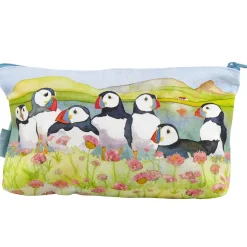 Emma Ball Crafts|Bags-Sea Thrift Puffins Zipped Pouch