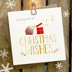 Ginger Betty Christmas Cards-Sending Lots of Christmas Wishes Hedgehog Card