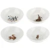Wrendale Designs Plates-Set of Four 6 Inch Bowls  (Hare, Duck, Mouse, Squirrel)