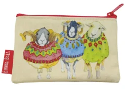 Emma Ball Crafts-Sheep in Sweaters Small Zipped Purse