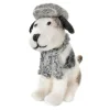 Amica Felt Christmas Decorations|Christmas-Sitting Jack Russel with Flat Cap & Scarf