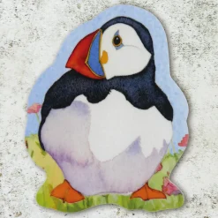 Emma Ball Coasters-Sitting Puffin 3 Die Cut Coaster