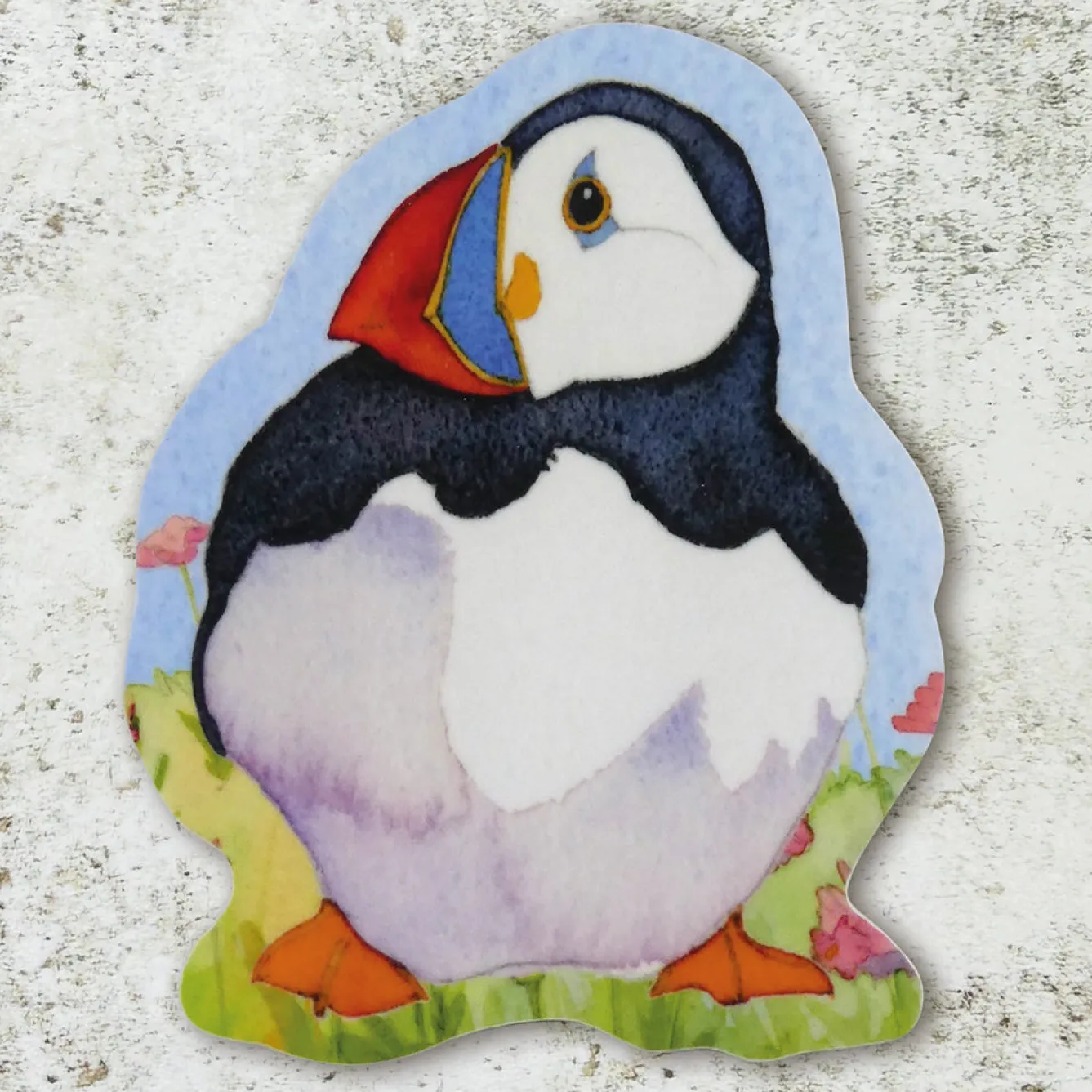 Emma Ball Coasters-Sitting Puffin 3 Die Cut Coaster