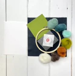 The Crafty Kit Co. Crafts-Sleepy Fox in a Hoop Needle Felting Kit