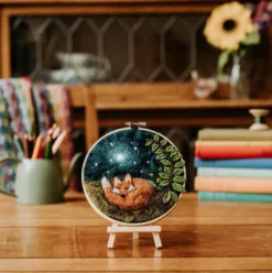 The Crafty Kit Co. Crafts-Sleepy Fox in a Hoop Needle Felting Kit