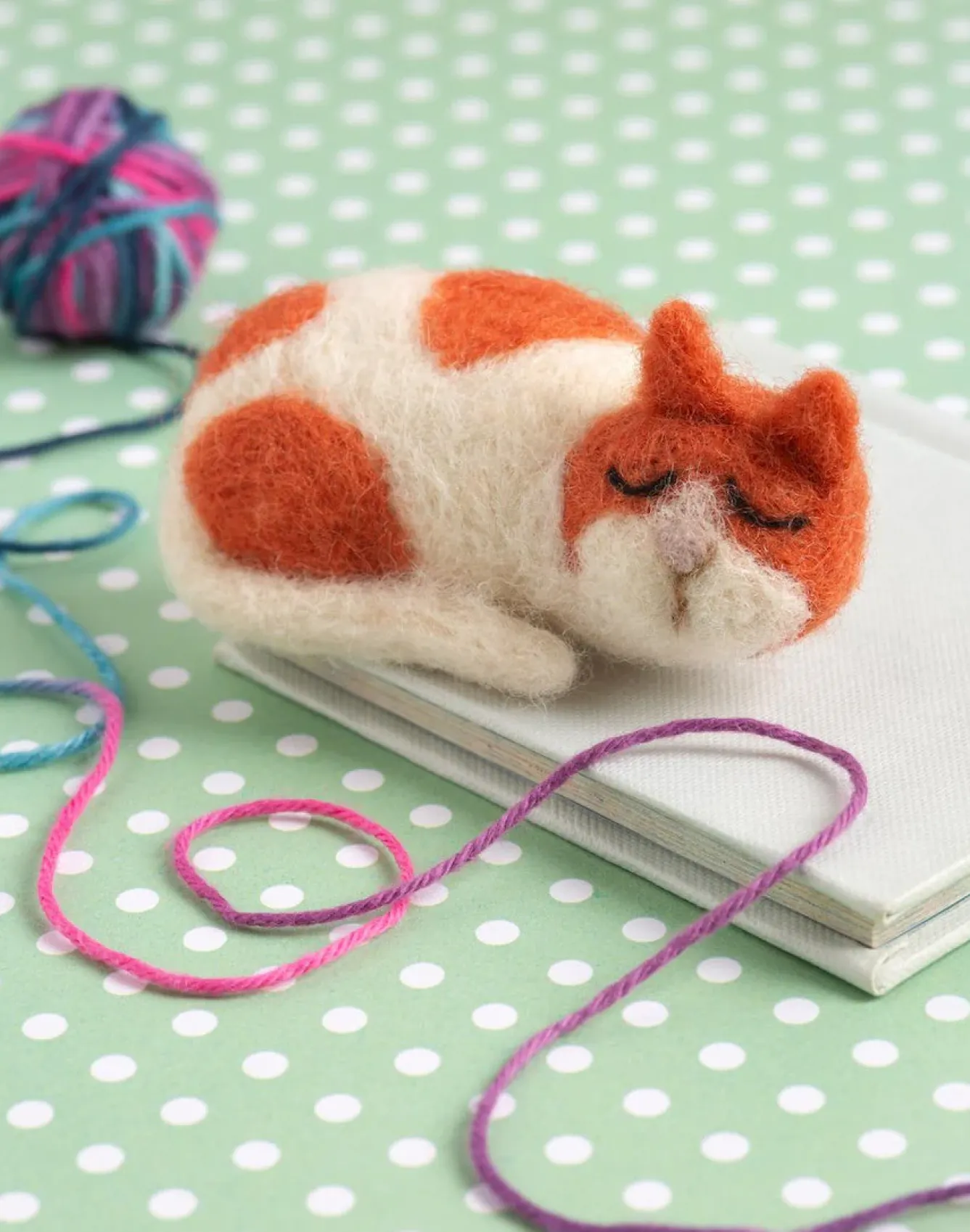 Hawthorn Handmade Crafts-Snoozing Cat Brooch Felting Kit