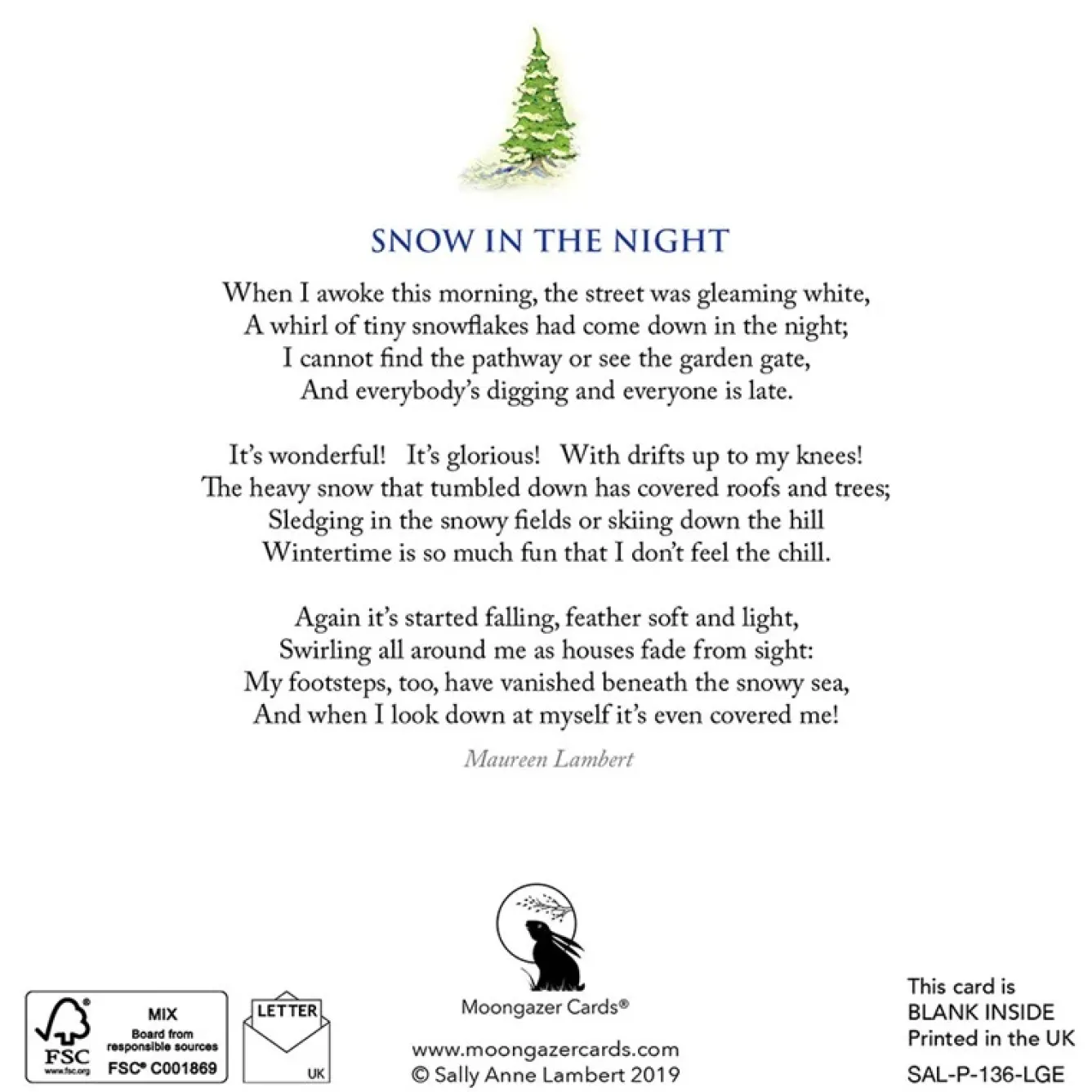 Moongazer Cards Christmas Cards|Greeting Cards-Snow in the Night Greeting Card