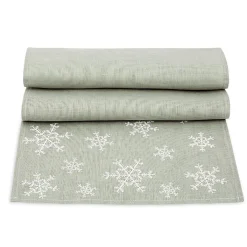 Ulster Weavers Table Runners-Snowflake Linen 85in Table Runner
