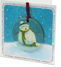 Emma Ball Christmas Decorations|Christmas Cards-Snowman Melamine Bauble Card