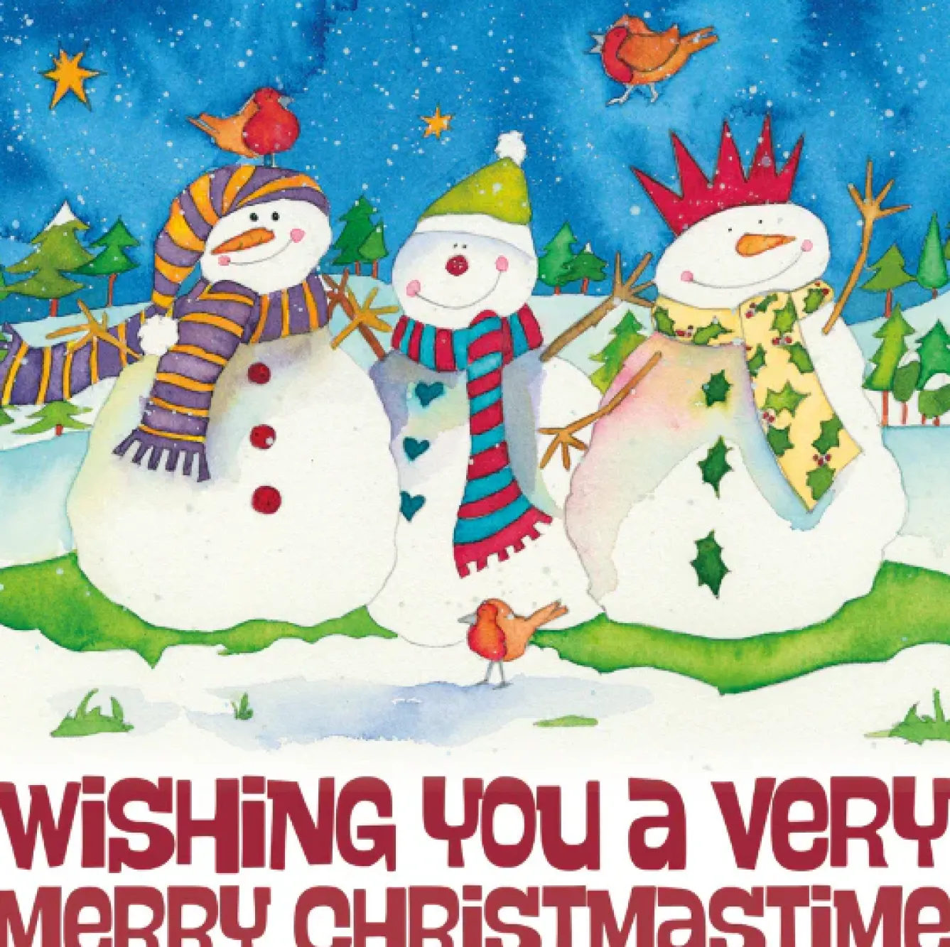 Emma Ball Christmas Cards|Christmas-Snowmen Merry Christmas Pack of 6 Christmas Cards