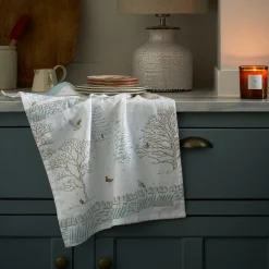 Sophie Allport Seasonal Decor-Snowy Cottage Scene Tea Towel