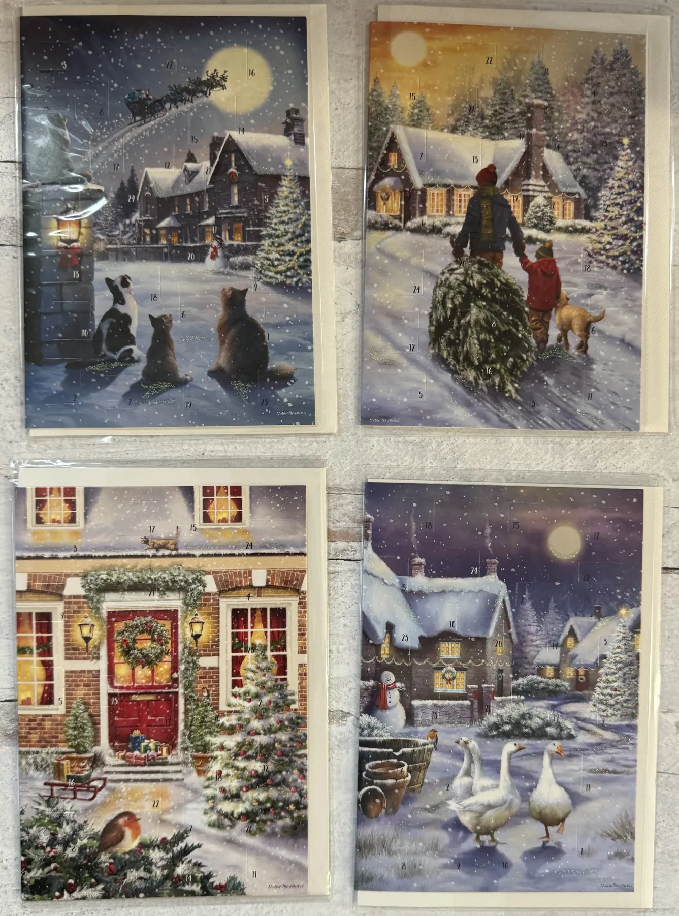 Alison Gardiner Christmas|Advent-Snowy Village Advent Calendar Card