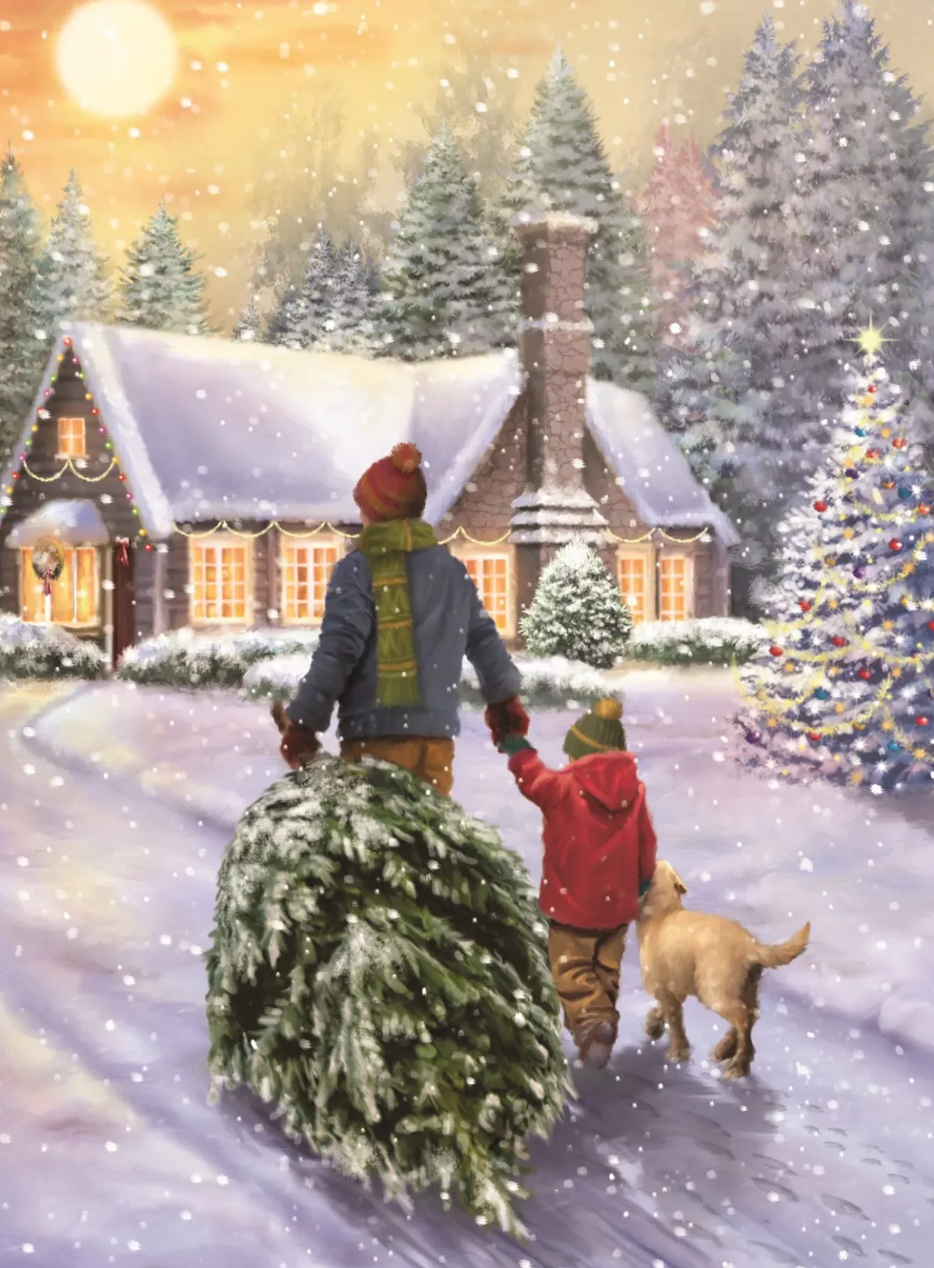 Alison Gardiner Christmas|Advent-Snowy Village Advent Calendar Card