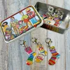 Emma Ball Crafts-Socks Set of 6 Crochet Markers in a Pocket Tin