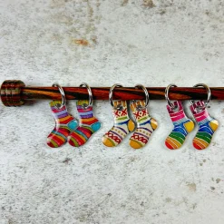 Emma Ball Crafts-Socks Set of 6 Stitch Markers in a Pocket Tin