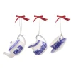 Spode Christmas Decorations-Blue Italian 3 Piece Tea Set Ornaments