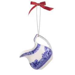 Spode Christmas Decorations-Blue Italian 3 Piece Tea Set Ornaments