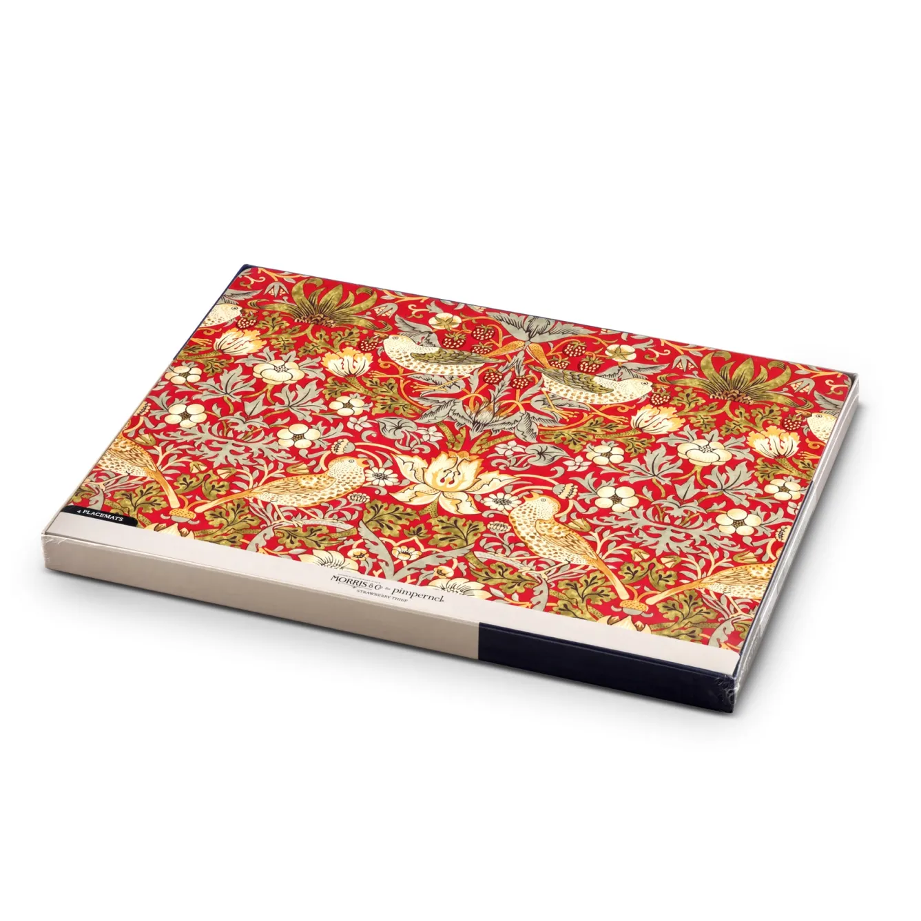 Spode Placemats-Morris and Co Strawberry Thief Red Placemats - Set of 4