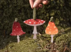 Dapple & Dot Christmas-Starry Mushroom Wooden Decorations