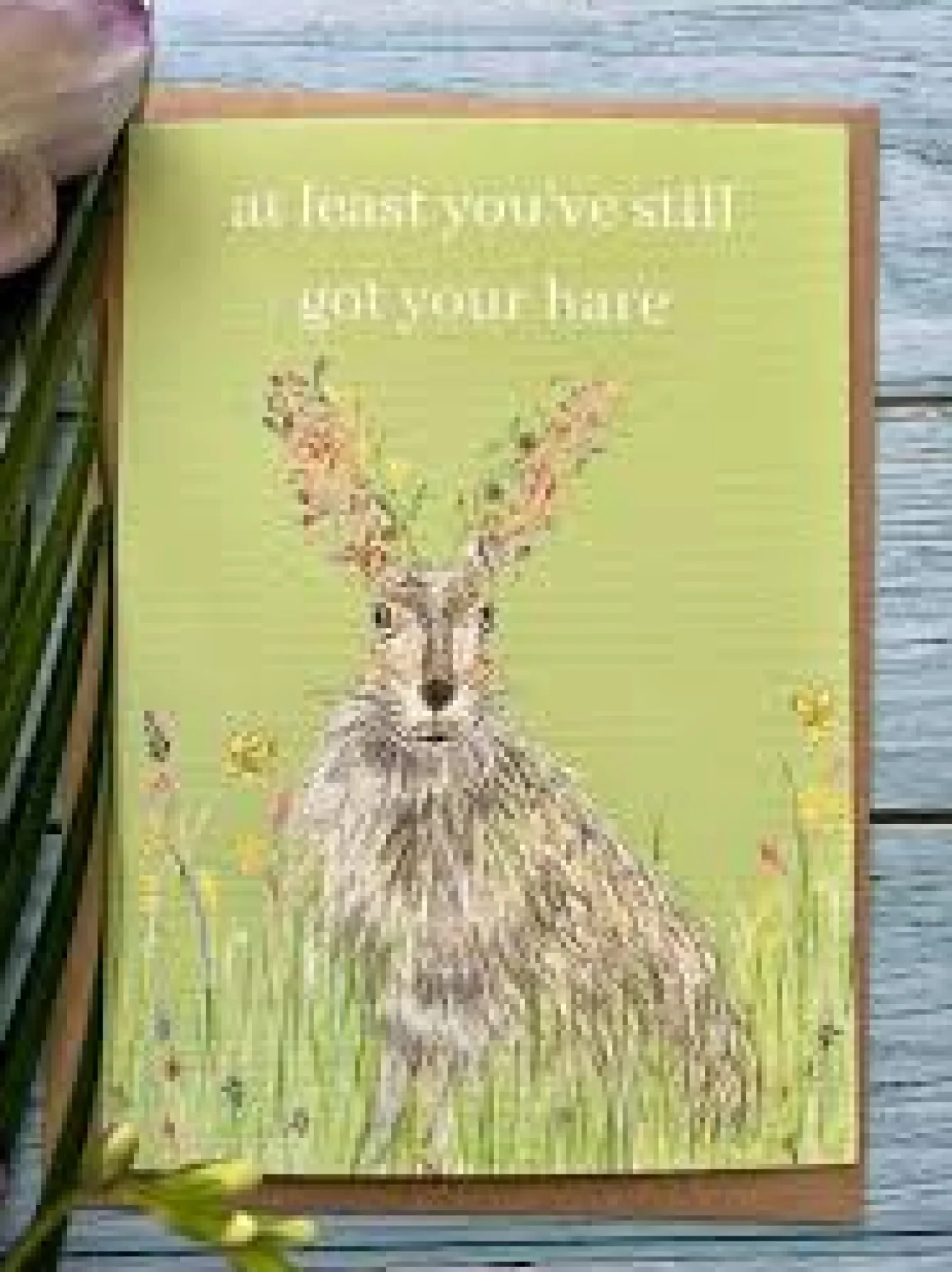 Jen Winnett Greeting Cards-Still Got Your Hare Eco-Card