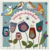 Emma Ball Greeting Cards-Stitched Birdies Lovely Birthday Greetings Card