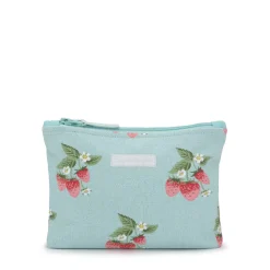 Sophie Allport Bags-Strawberries Blue Large Canvas Wash Bag